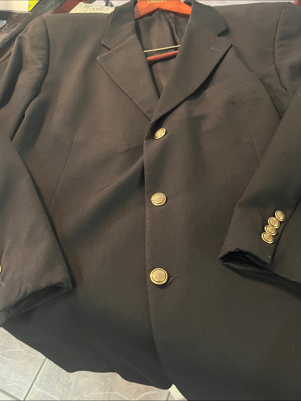 Men's Black Sport Coat with Gold Buttons
